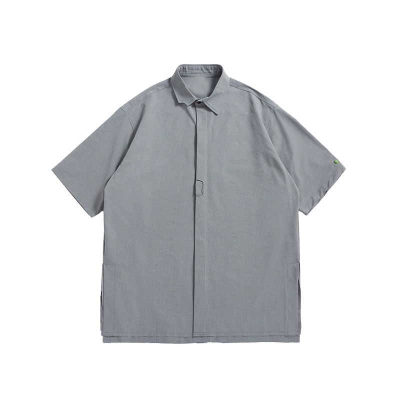 Custom Printed Casual No Pocket Short Sleeve Oversize Shirts For Men 10PCS