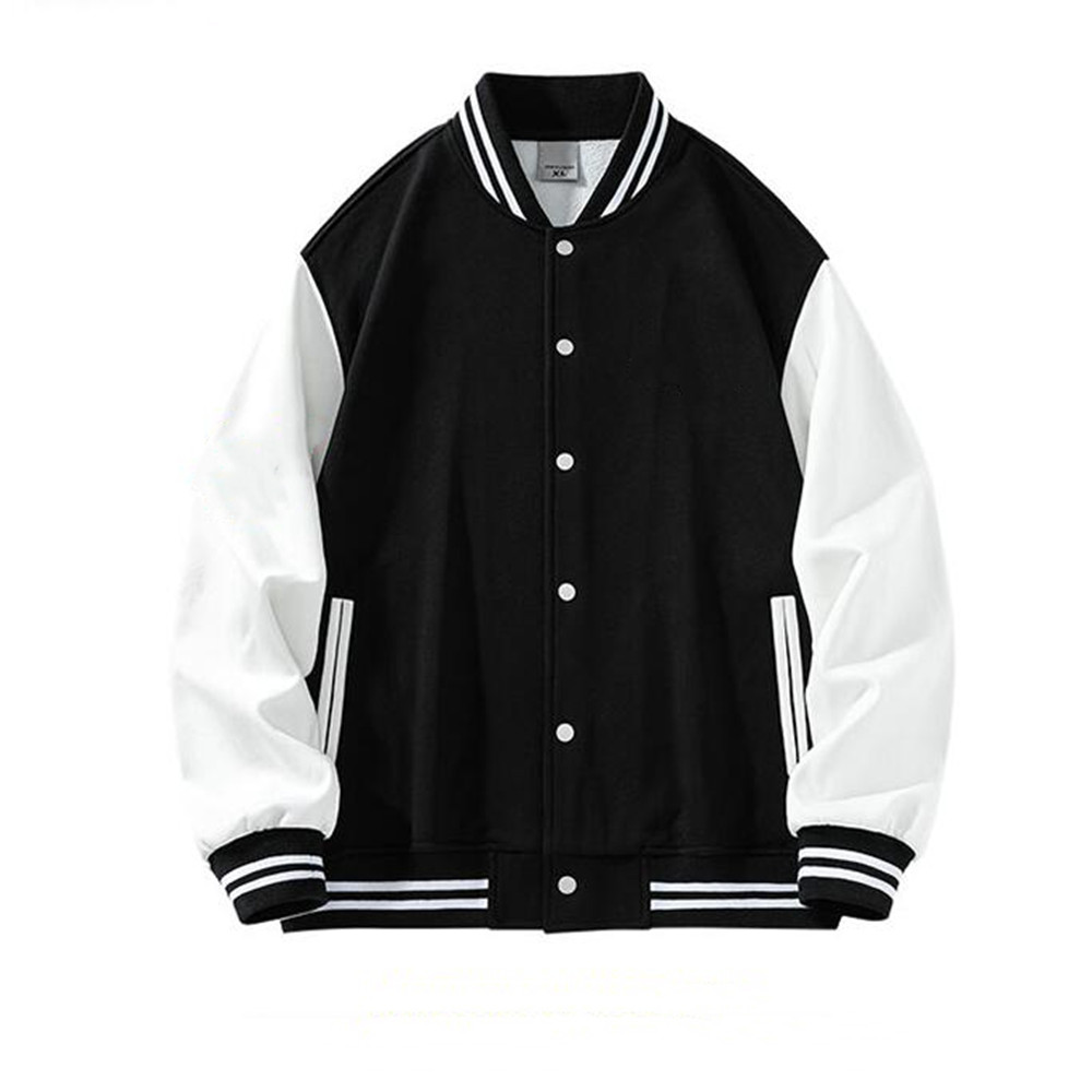 2 Piece Casual Windproof Spring Lined Color Baseball Jacket For Men