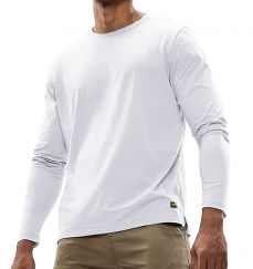 Long Sleeve Soft Stretch Combed Cotton Tees Crew Neck Classic Fashion Casual T Shirt